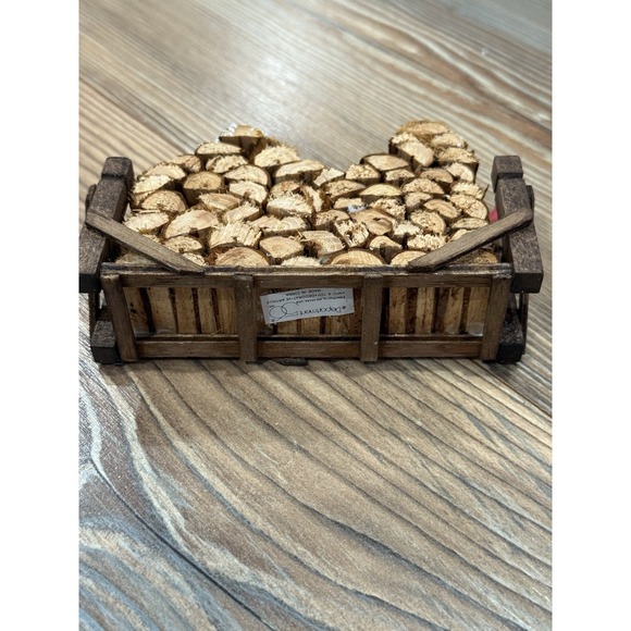 Dept 56 Christmas Village Winter Wood Pile Logs Firewood Stack Bird Cardinal - Picture 5 of 5